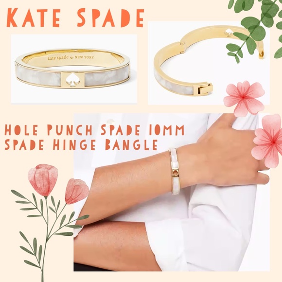 SALE Kate Spade Hole Punch Spade Hinge Bangle - Picture 9 of 12